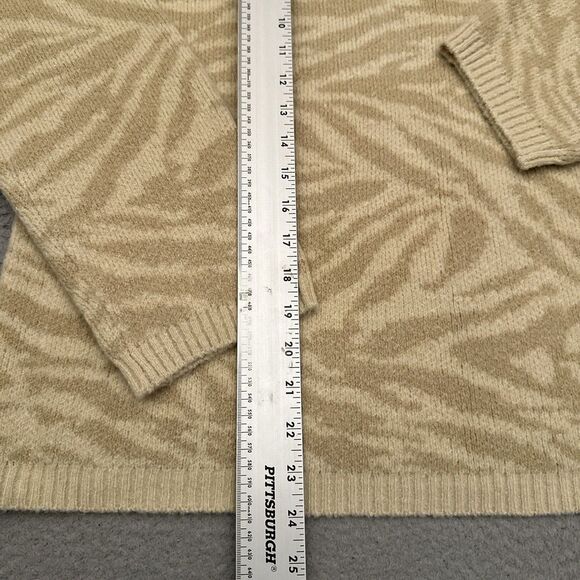 NWT Lee‎ Zebra Print Sweater Women's 2X Beige Lightweight Stretch Crew Neck - Picture 4 of 8